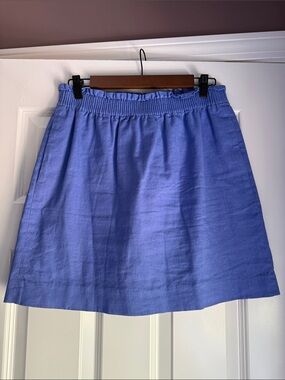 J. Crew Periwinkle Elastic-Waist A-Line Skirt